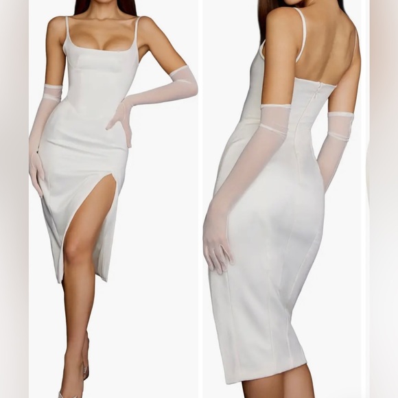 House of CB Dresses & Skirts - House of CB CASIMIRA Ivory Satin Dress (Sold Out on Site)